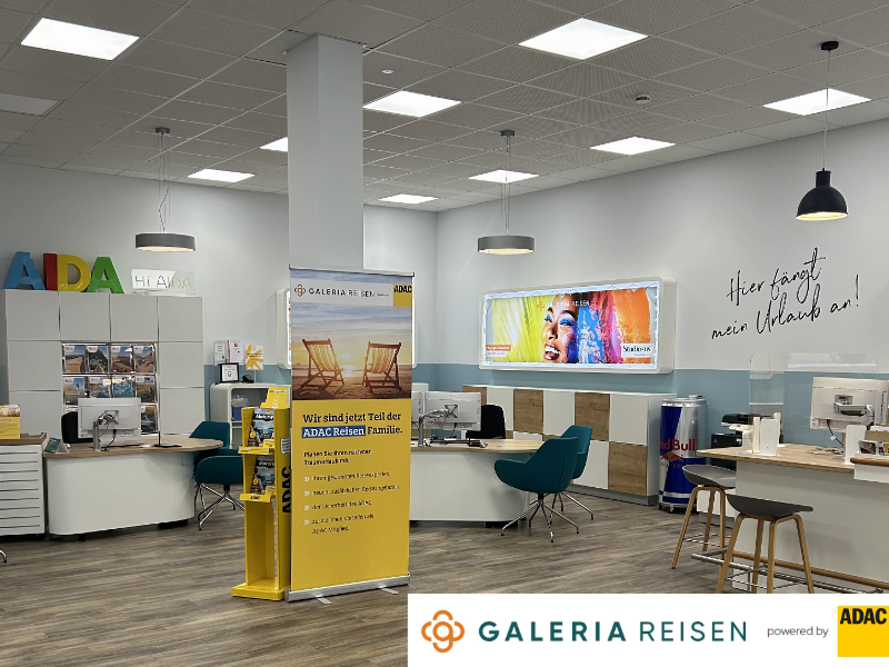 Galeria Reisebüro singen mit Logo